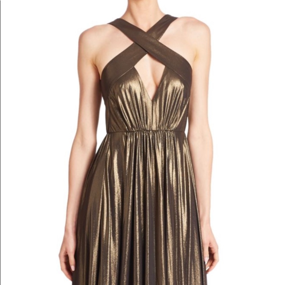 Halston Heritage Metallic Gown